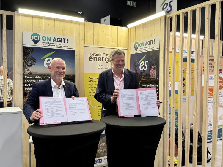 Signature partenaire entre Grand Est Énergies et Électricité de Strasbourg